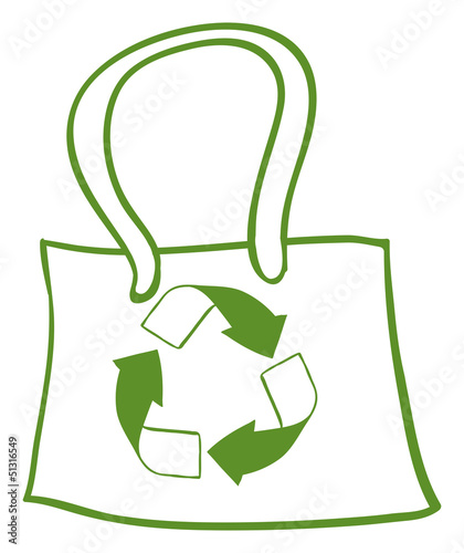 A green recycled bag