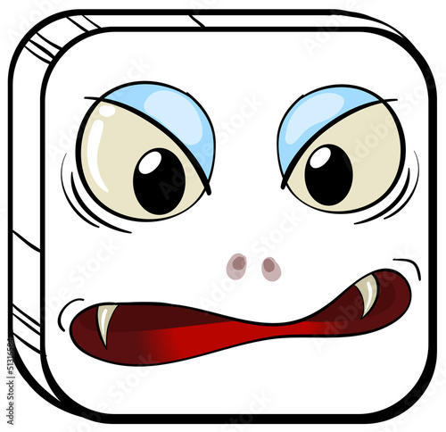A square face of a vampire