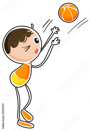 A boy playing basketball