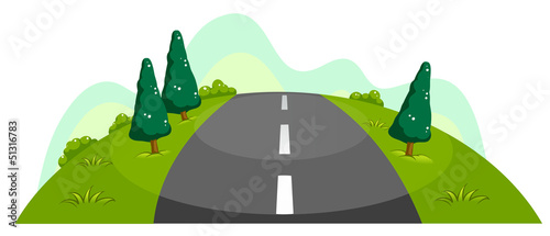 The narrow road at the hill