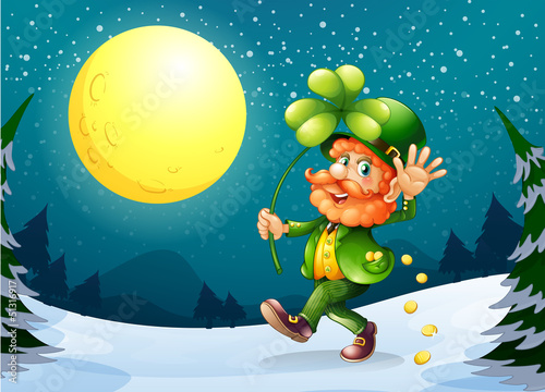 A man holding a clover plant