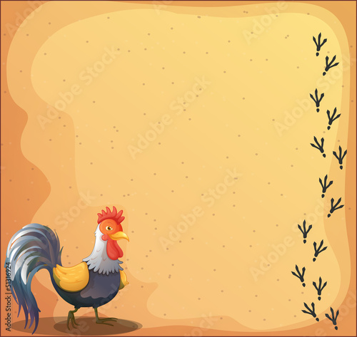A stationery with a rooster