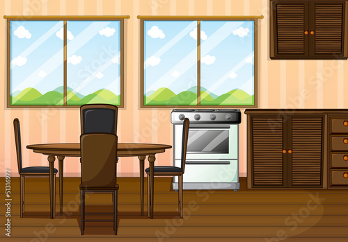 A clean dining room
