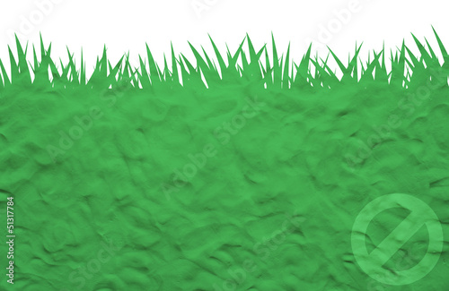 Label icon on plasticine grass