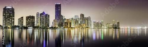 Miami downtown panorama at night