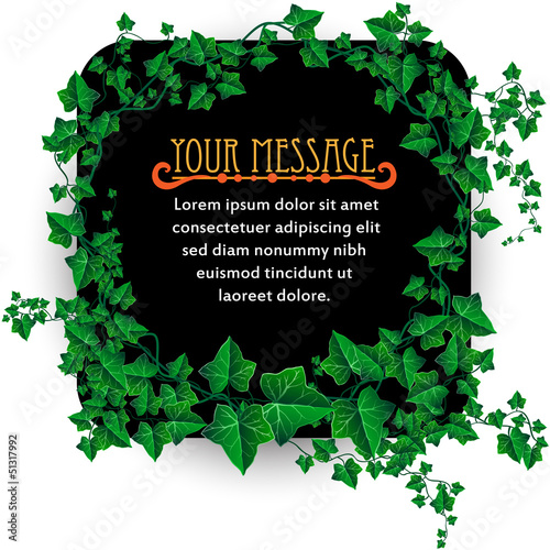 Beautiful Decorated Ivy Leaf Background Illustration