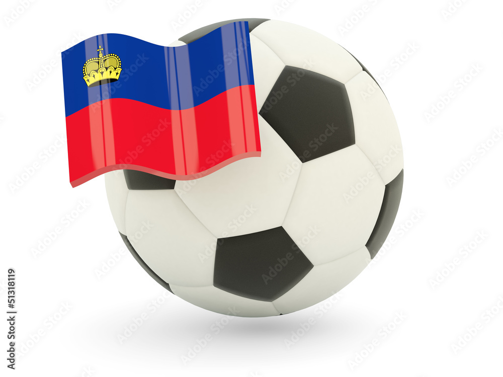 Football with flag of liechtenstein Football with flag of liechtenstein