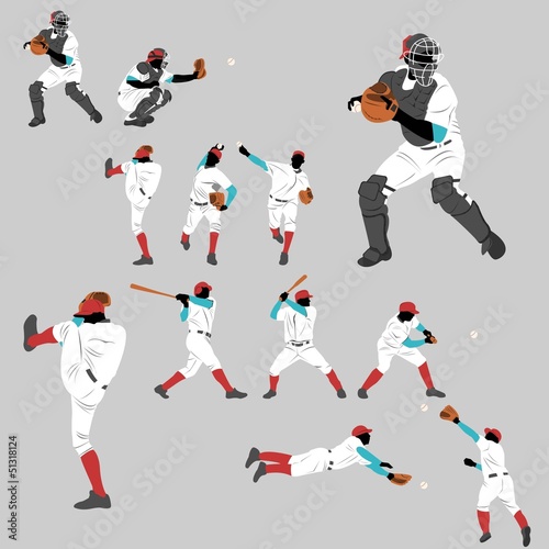 Baseball action play home run lots of pose and position action