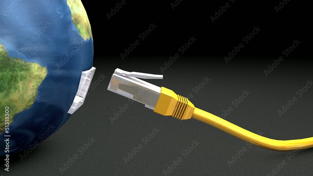Online world wire connected concept animation. With chroma matte