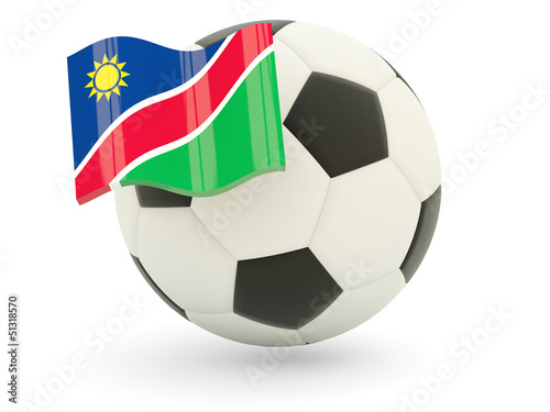 Football with flag of namibia