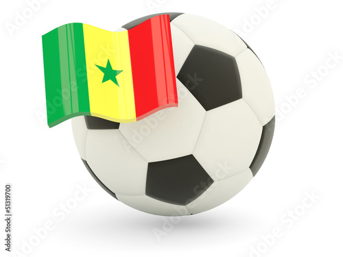 Football with flag of senegal