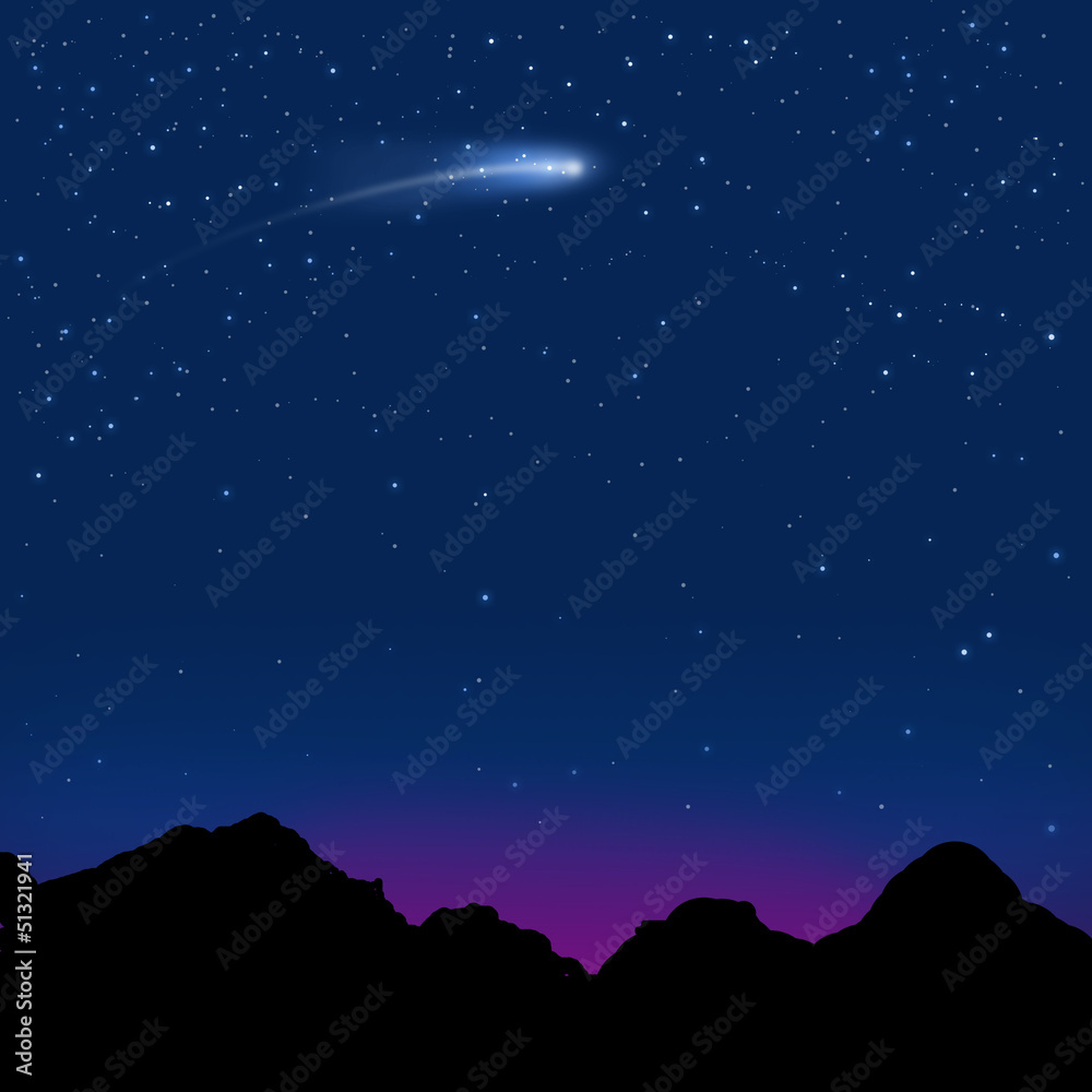 星空と彗星