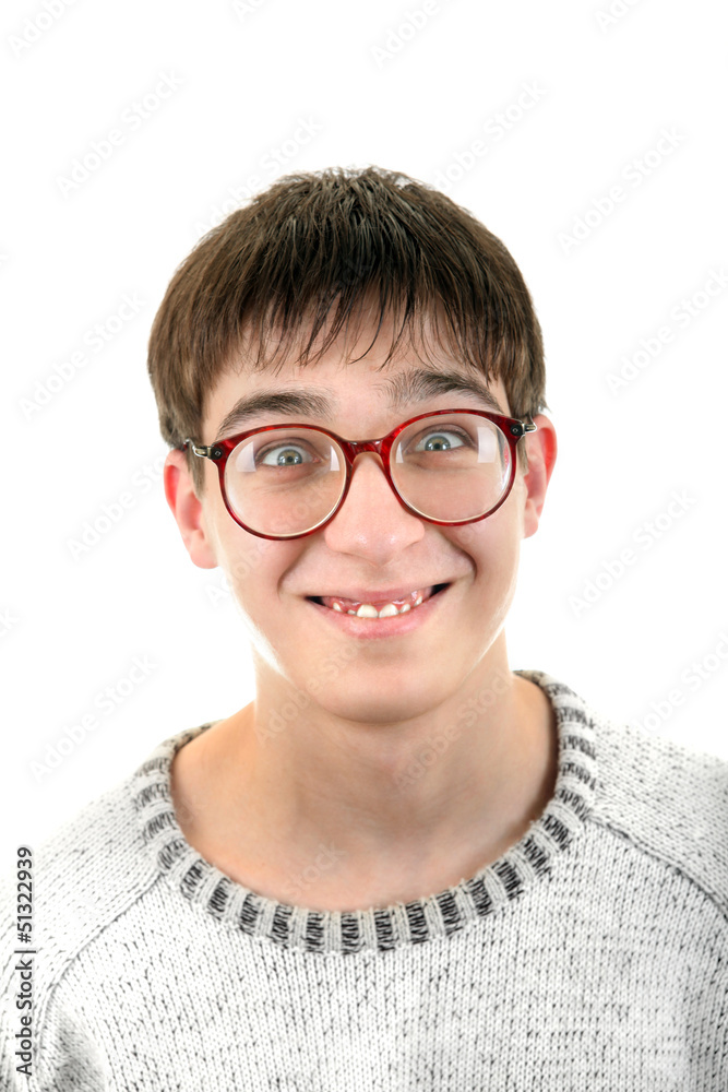 Funny Young Man in Glasses