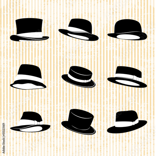 Vector Collection of Vintage Hats photo