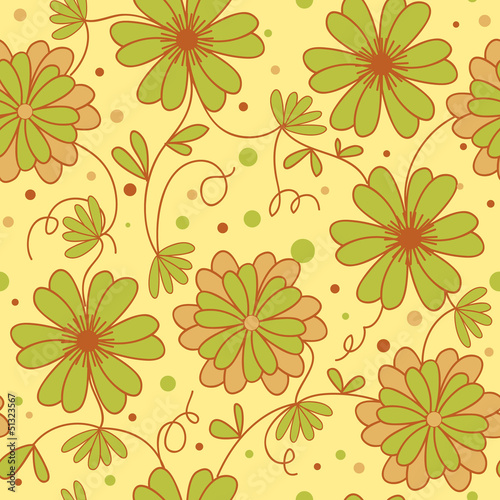 seamless yellow floral pattern