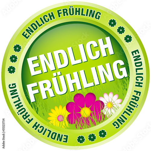 Button "Endlich Frühling" grün