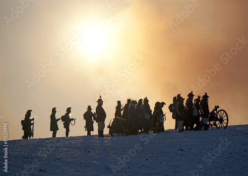 Warrior silhouettes, Battle of Austerlitz, Tvarozna, Czech repub photo
