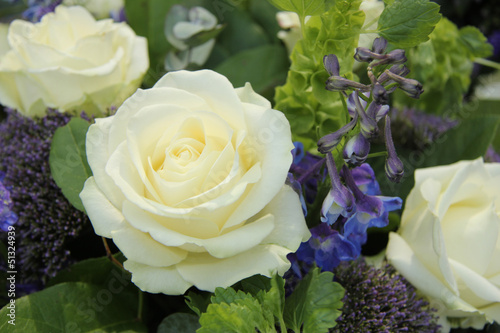 Blue White Flower arrangement for a wedding