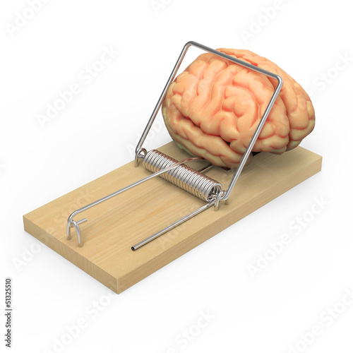 Brain caught in mousetrap photo