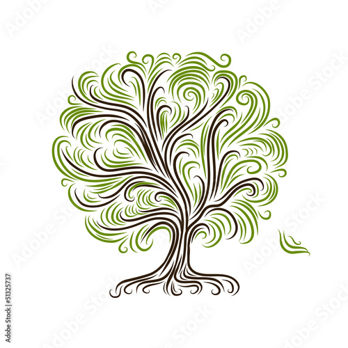 Abstract tree with roots for your design