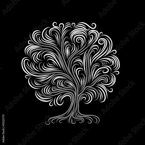 Abstract tree with roots for your design