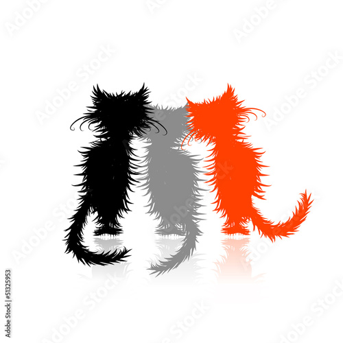 Three cute kittens for your design