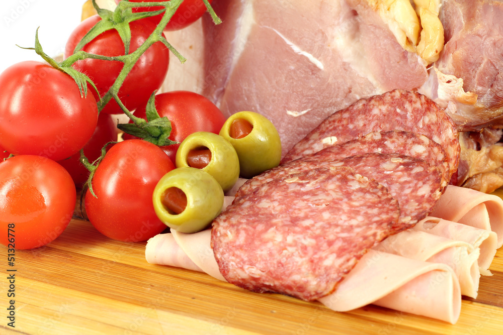 salami ham tomatoes and olives salami ham tomatoes and olives