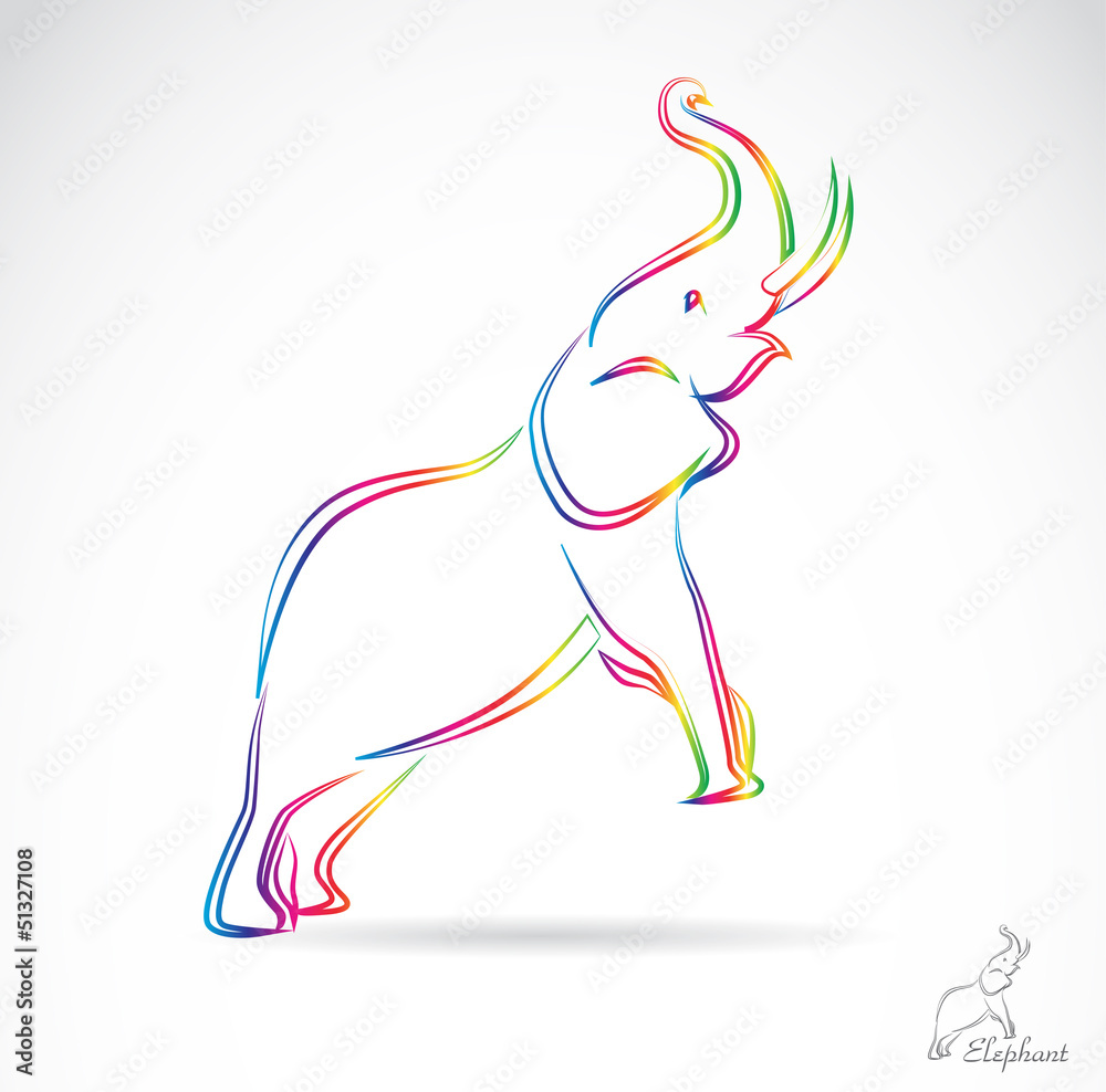 Vector image of an elephant , illustration - vector Stock Vector