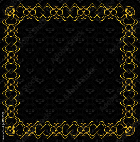 vintage vector background with golden frame