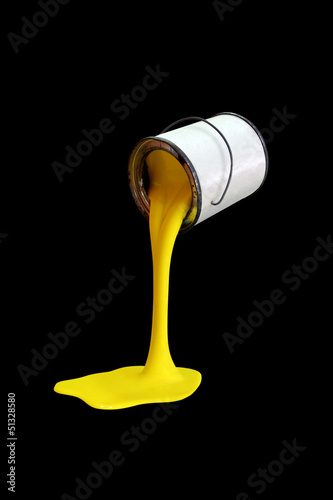 Yellow ink and paint can
