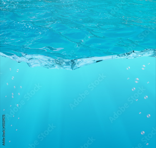 blue water and bubbles background
