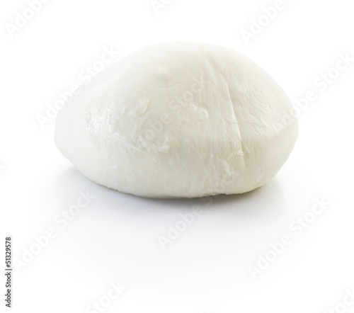 fresh mozzarella isolated with clipping path