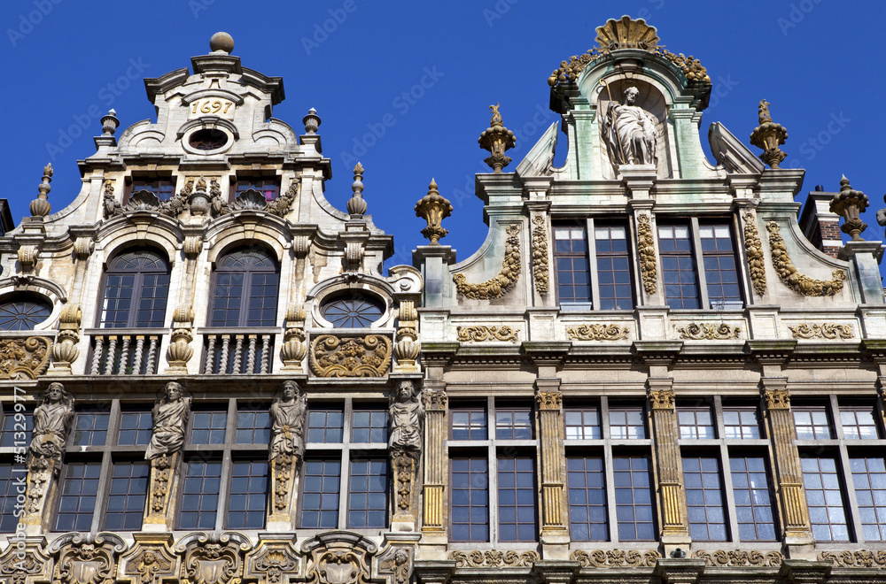 Guildhalls on Grand Place in Brussels