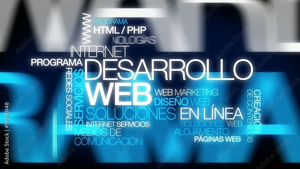 Desarrollo web soluciones en línea nube de etiquetas animación