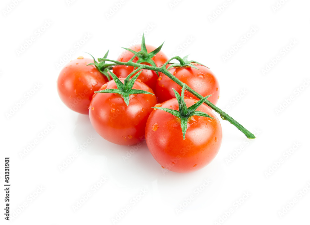 Cherry tomatoes isolated over white background Cherry tomatoes isolated over white background