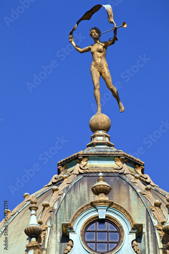 Sculpture on a Guildhall in Grand Place, Brussels