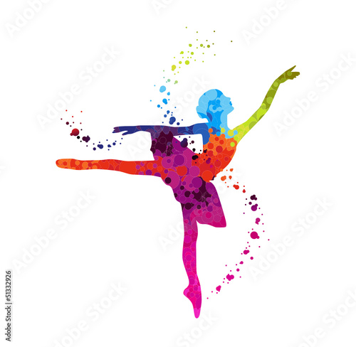 Canvas Print Danseuse Classique Pois Coloré
