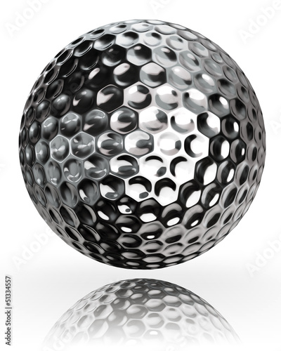 golf ball silver metal