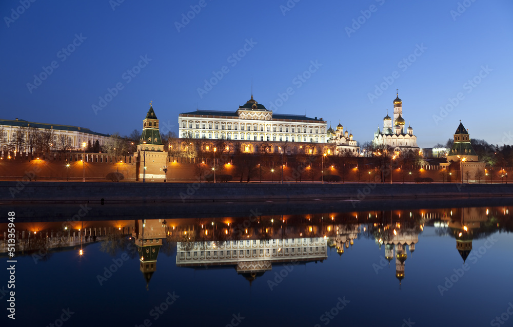 Panorama of the Moscow Kremlin in the early morning