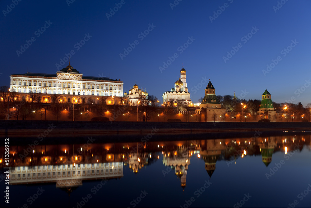 Panorama of the Moscow Kremlin in the early morning