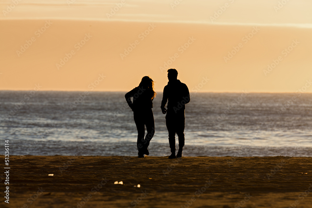 Fototapeta premium friends and sunset