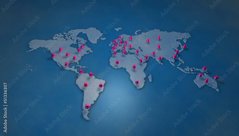 Weltkarte Pin Pink Weltkarte Pin Pink