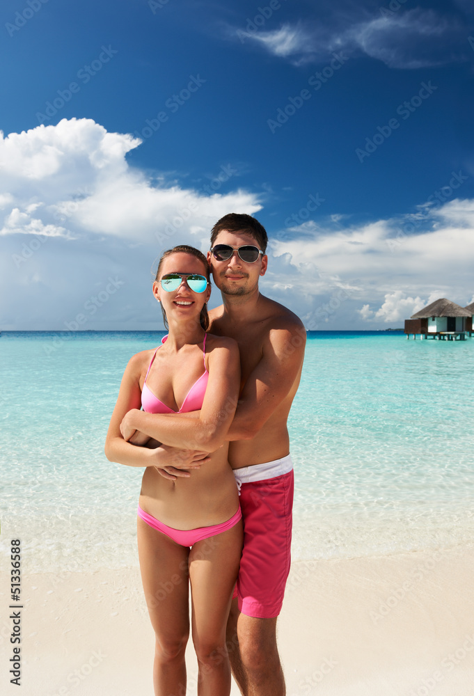 Couple on a beach at Maldives