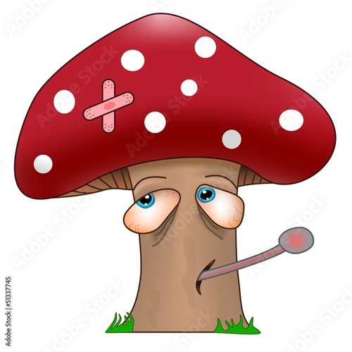 get well soon sick mushroom