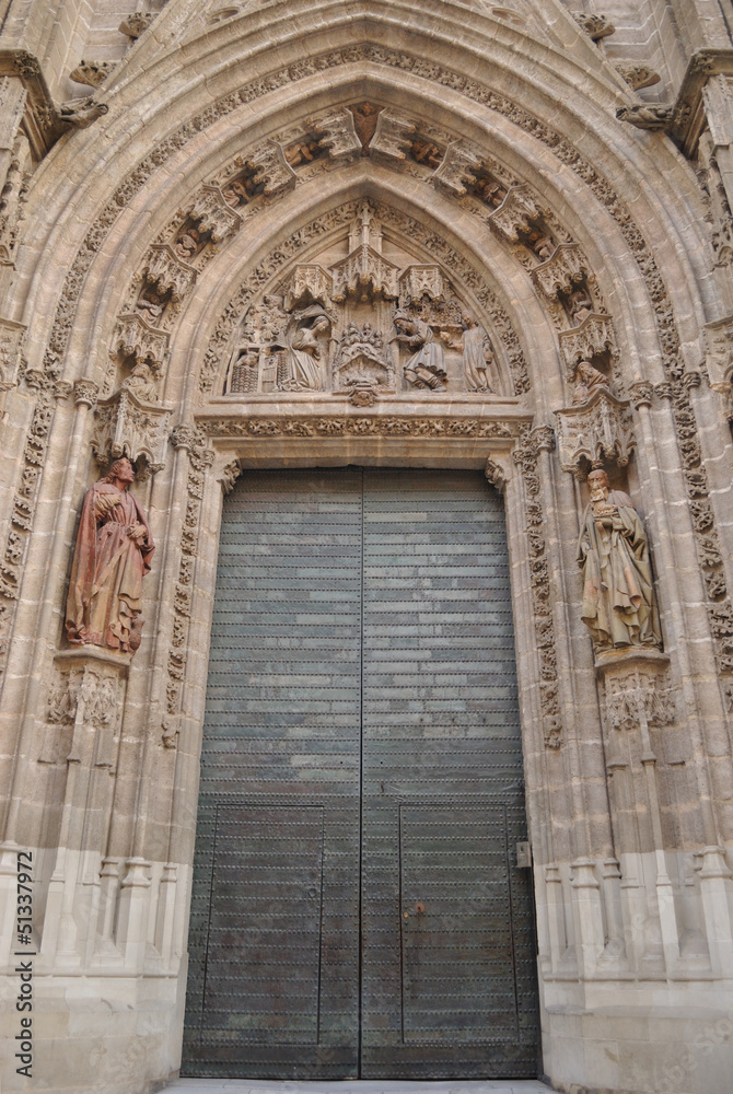 The Door of the Nativity, in Seville Cathedral, (Spain).