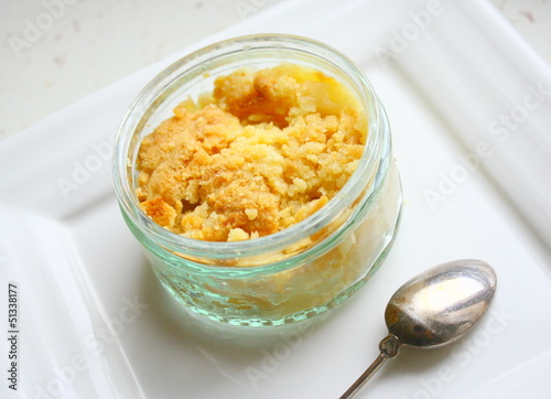 verrine de crumble aux pommes photo