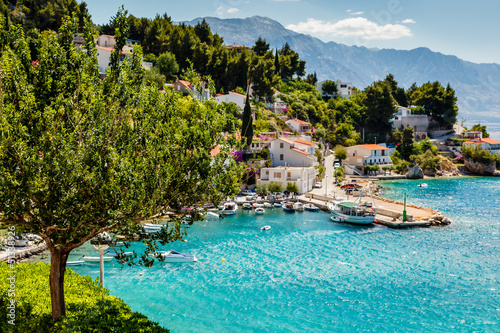 Fototapeta Naklejka Na Ścianę i Meble -  Beautiful Adriatic Bay and the Village near Split, Croatia