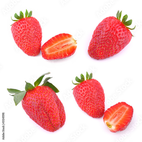 Set of four strawberries