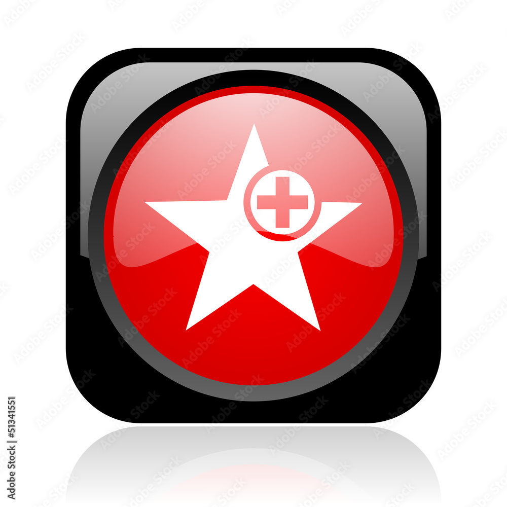 star black and red square web glossy icon star black and red square web glossy icon