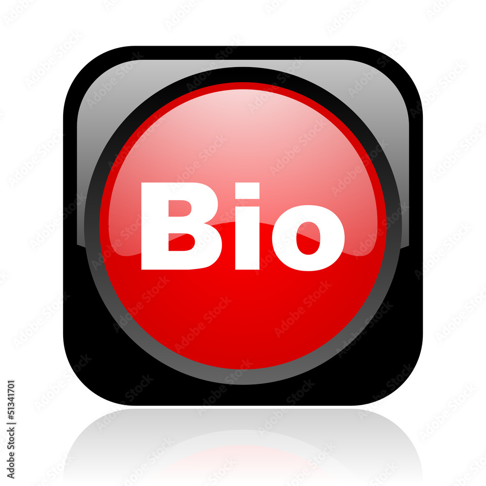 bio black and red square web glossy icon bio black and red square web glossy icon